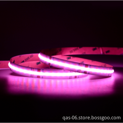 Smart RGBW COB LED Strips with Commercial Full Color Functionality and 896/m Length